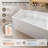 59" Freestanding Solid Surface Soaking Bathtub Thick Backrest Rectangle Tub In White