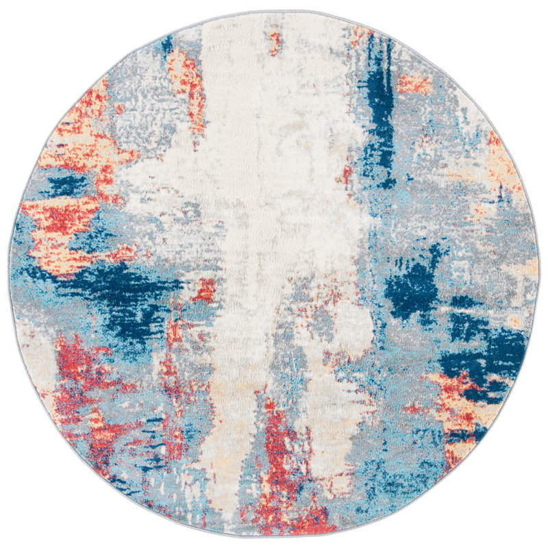 Genessys Performance Abstract Rug, Round 6'7"