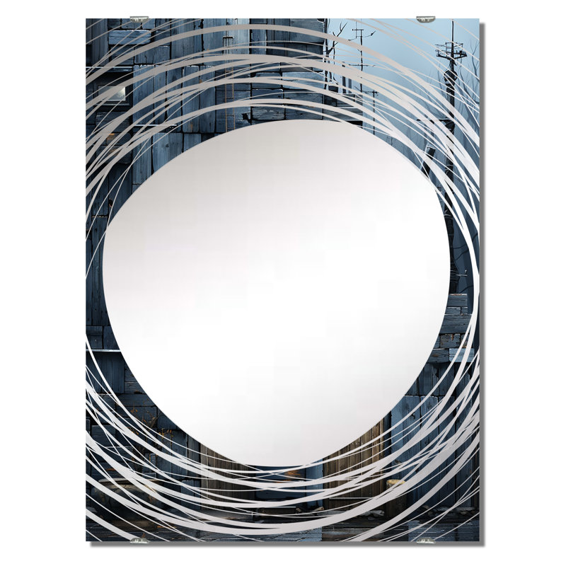 Ozel - Grand miroir mural à carreaux abstraits grand MIR136443, 40 po x 30 po