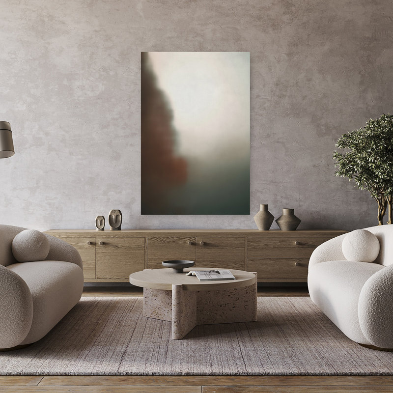 Art contemporain contemporain, paysage paisible, H 48 po x l 32 po