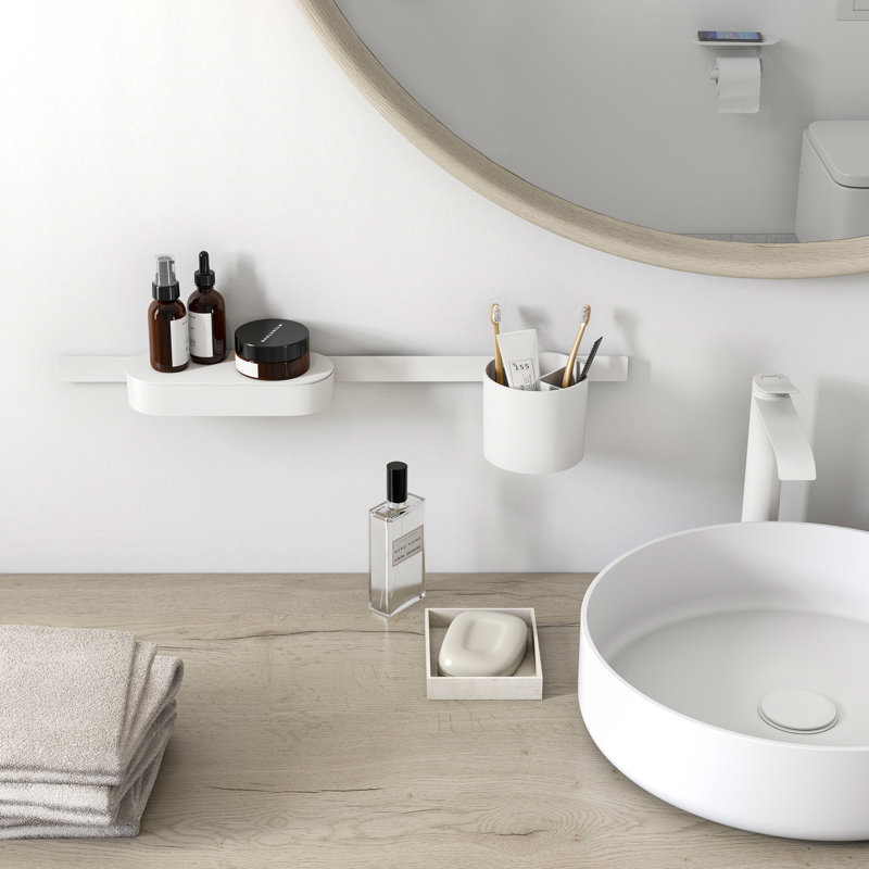 WallStoris 20" hansgrohe Wall Bar, Matte White, 1.3125" H x 20" L x 0.5" D