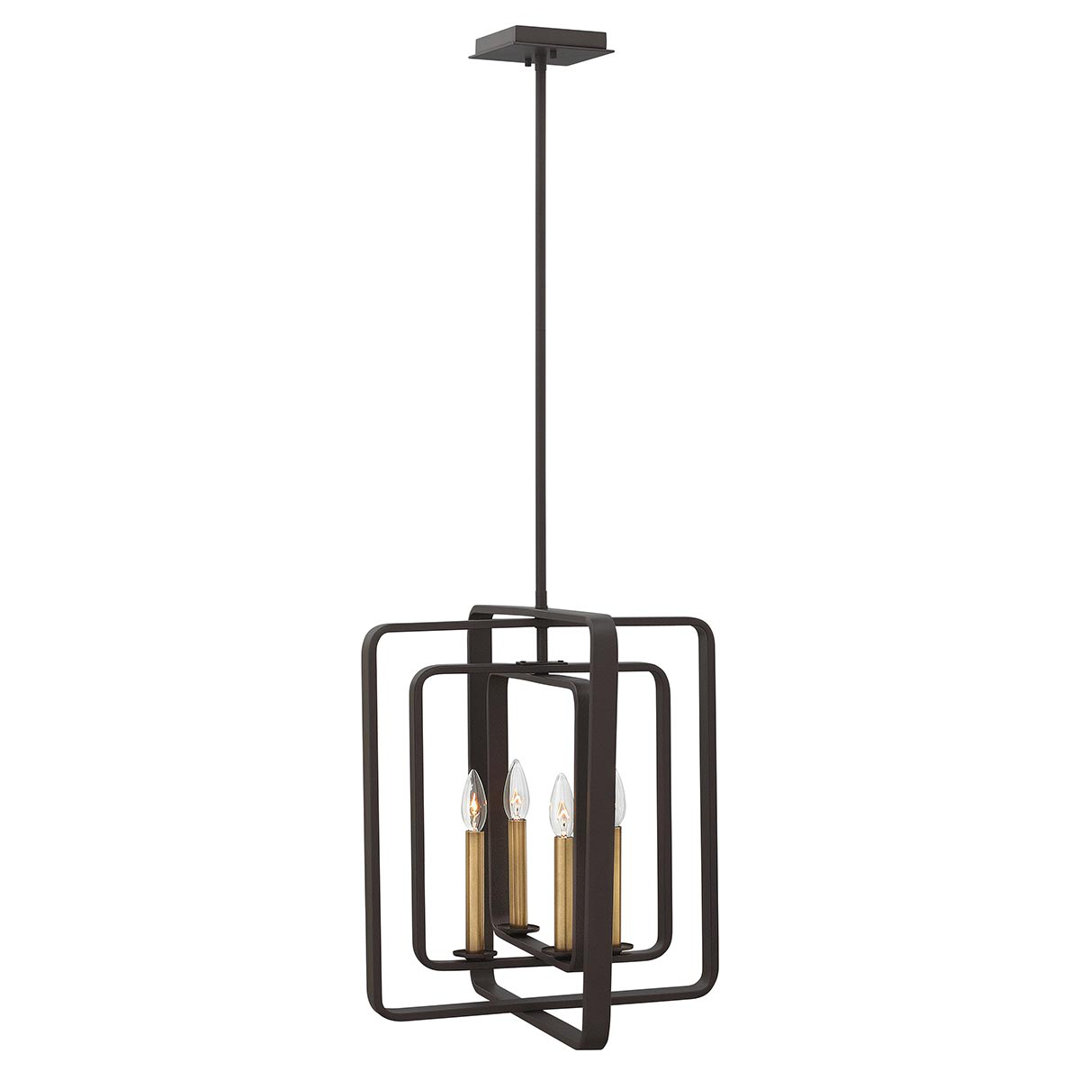 Quitman 4 - Light Buckeye Bronze Geometric Pendant