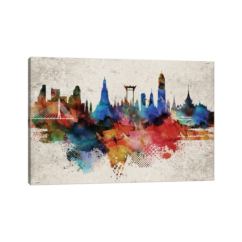 Bangkok Abstract by WallDecorAddict - Wrapped Canvas Print, 66.04cm H x 101.6cm W x 1.91 D