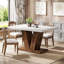 Table de salle à manger de 47 po pour 4-6 personnes - Table de cuisine et de salle à manger avec base piédestal robuste-1339551290-1339551292