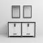 Meuble-lavabo blanc 60 po X 22 - comptoir en quartz, miroirs, fermeture en douceur, deux armoires et tiroirs pour l'organisation incluse, rangement intérieur-2064328388