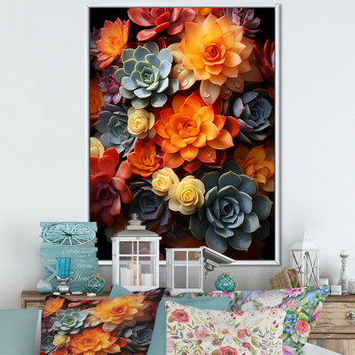 Reproduction d'art sur toile, "Succulents colorés" par Kolleos