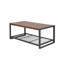 Table basse console en bois naturel recyclé pour salon, plateforme industrielle massive, 112 cm de profondeur, 58 cm de largeur, 46 cm de hauteur, 12,6 kg, Gravity Room Interior Design, Association Accretion, profondeur 109 cm.