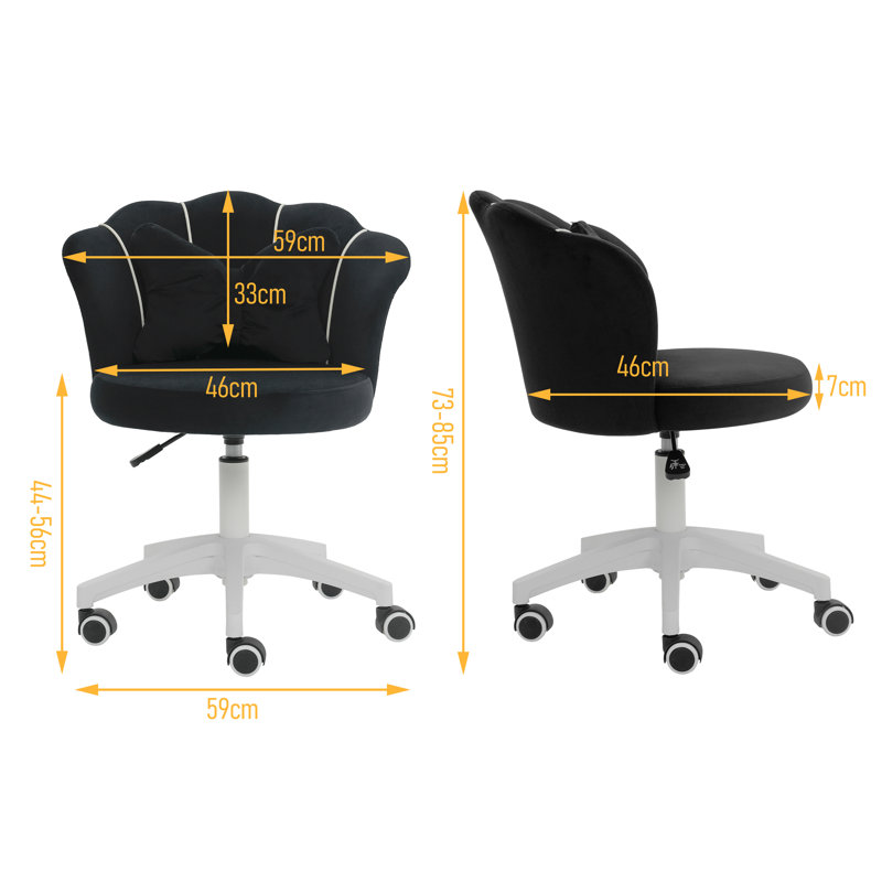 Dahlgren Velvet Task Chair, Black