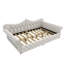 Grand lit de jour rembourré avec garniture cloutée et DEL, beige-1732022093