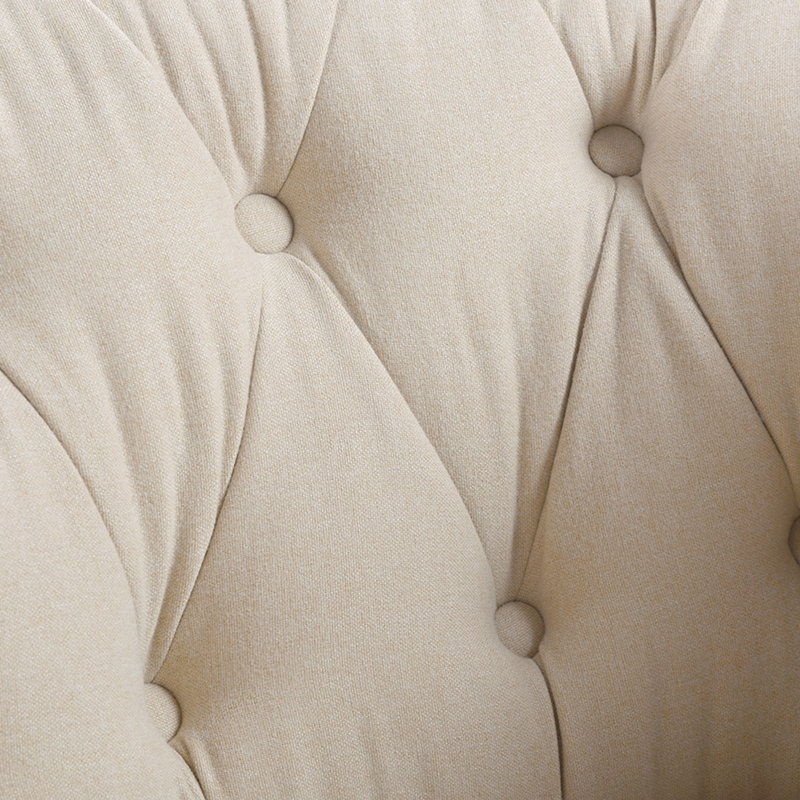 Chaise d'appoint capitonnée, polyester beige ciel neutre, Polyester brun