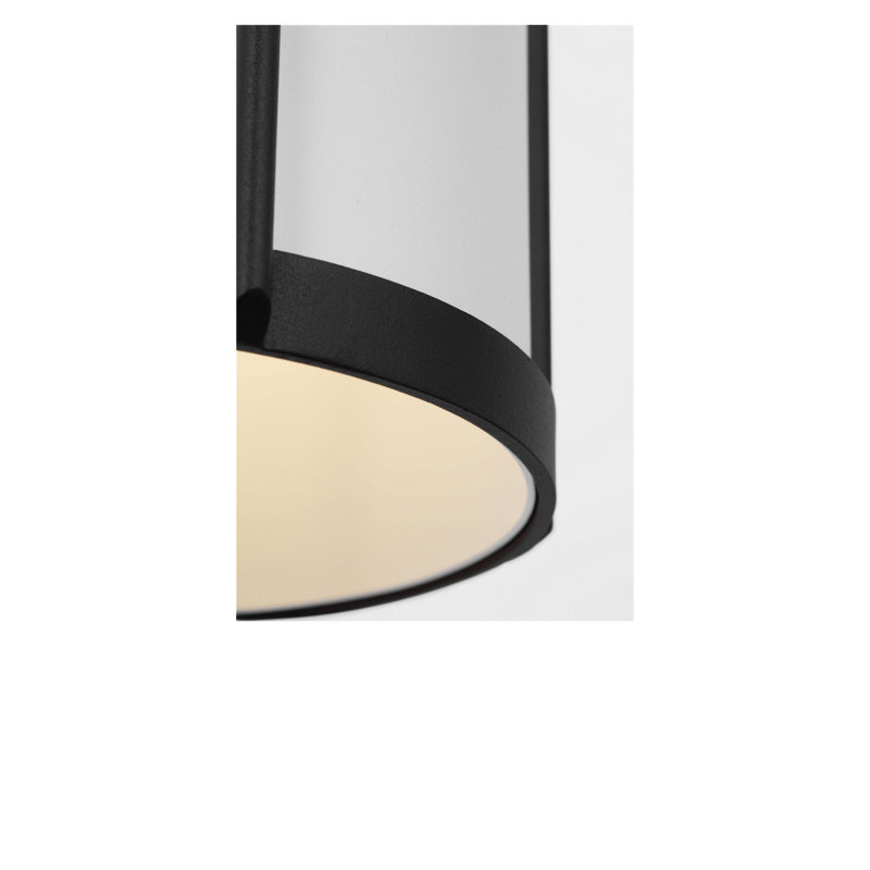 Lanterne, H 10 po x l 6,13 po x P 7,88 po, Noir texturé