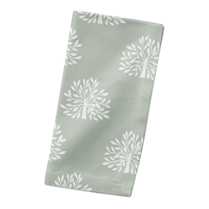 Serviette de table rectangulaire en coton, Sauge