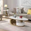 Ensemble de 2 tables de bout modernes pour le salon, ovales et rondes Modern Nesting Golden-197716078-197716076