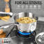 Casserole QT avec couvercle en acier inoxydable avec casserole à trois plis