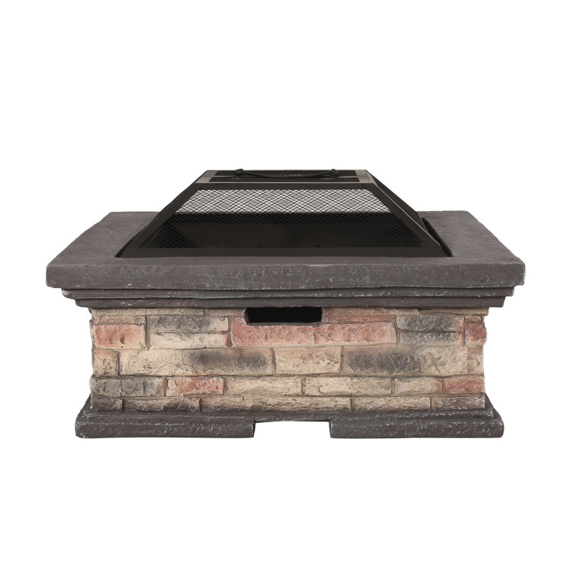  Foyers d'extérieur de 29 pouces pour le chauffage au bois extérieur, foyers carrés MGO pour l'extérieur, foyer au bois pour le camping, le jardin, la cour arrière, la fête des feux de joie, gris pierre