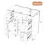 Meuble-lavabo 36 po sans lavabo, base d'armoire seulement, une armoire et six tiroirs, gris-1750103025