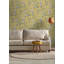 Papier peint floral non tissé jaune-2074016289