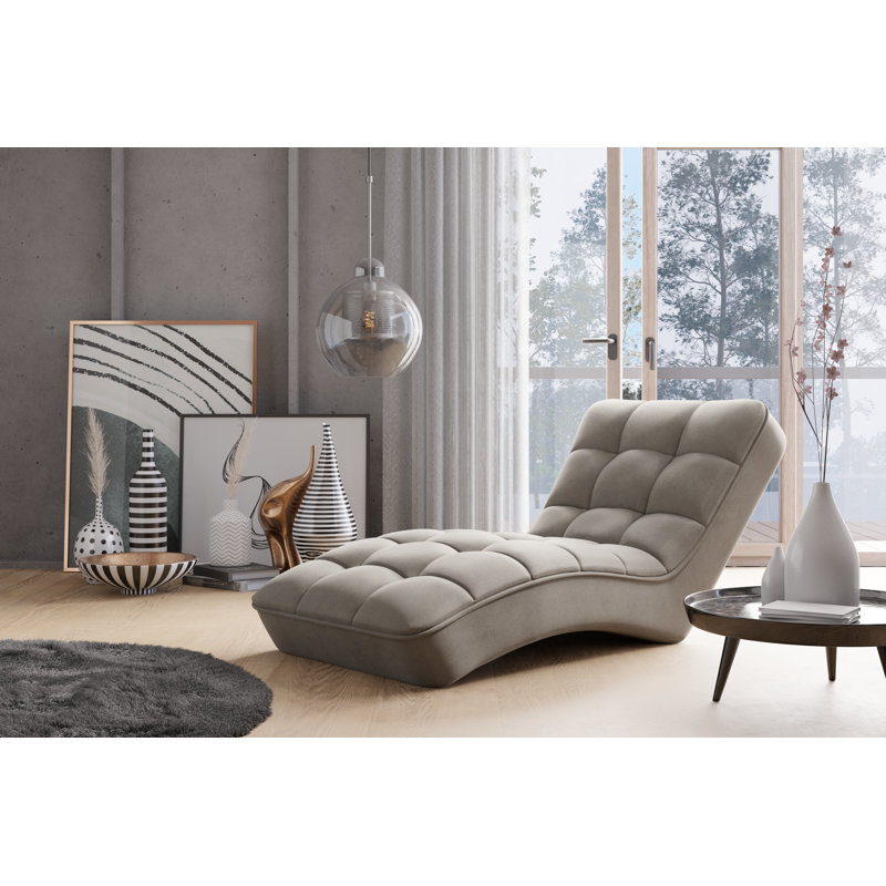 Eshaal Upholstered Chaise Lounge, Beige