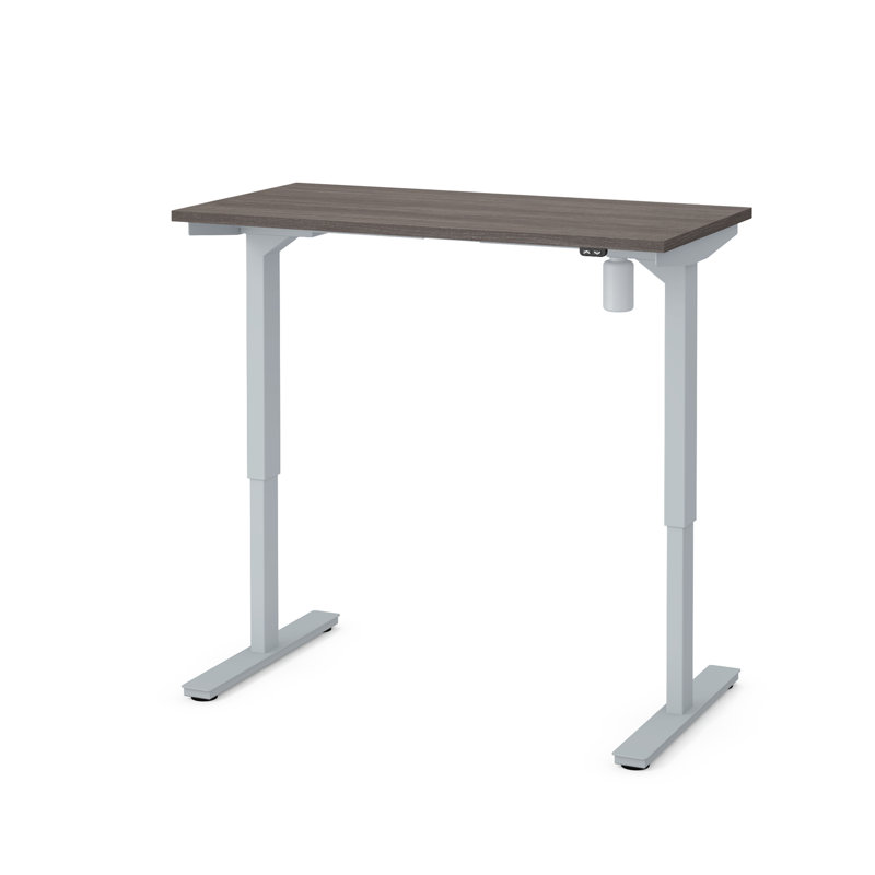 Bureau debout à hauteur ajustable Zoie, Gris écorce / gris, H 42 po x l 47,6 po x P 23,8 po