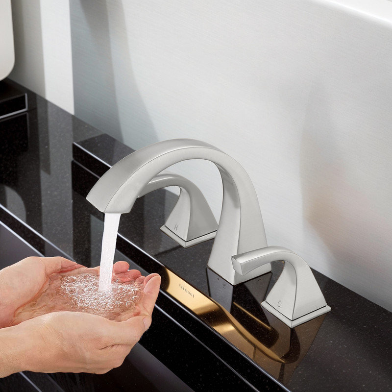 2-handle Bathroom Faucet with Drain Assembly, Brushed Nickel