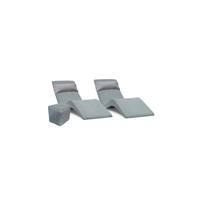 In-Pool Chaise Lounge Set - Two Chaises - Two Headrest Pillows and One in Pool Side Table - for ledges up to 9" inches 