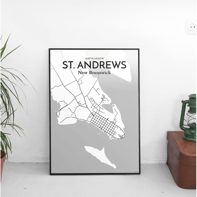 St. Andrews City Map - No Frame Print, 43cm H x 28cm W x 0.13cm D