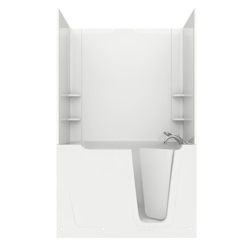 Bain tourbillon de 60 po x 36 po avec robinet, lumière, radiateur et siège intégré Crescendo, Droite
