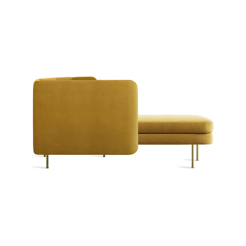 Bloke Chaise Sectional, Tait Stone Textured Basketweave, Left Hand Facing