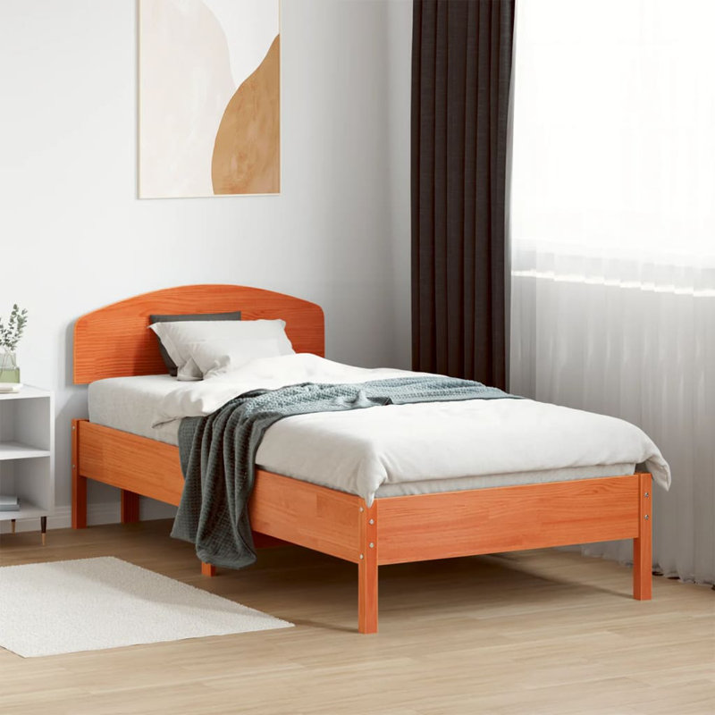 Arezzini Solid Wood Bed, Wax Brown, Small Single (2'6)