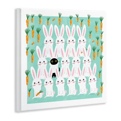 Cat Mixed with Bunnies Wall Plaque Art by Leeza Hernandez