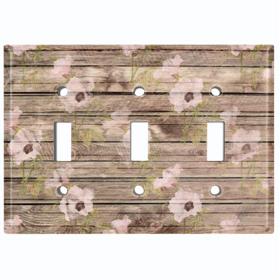 Patterned 3 - Gang Toggle Light Switch Standard Wall Plate