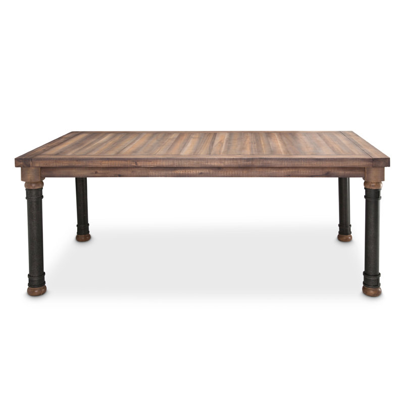 Crossings Acacia Solid Wood Top Metal Base Dining Table