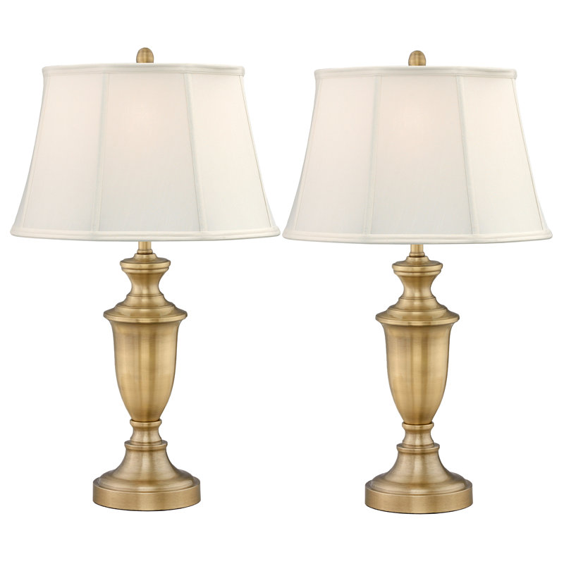 Ensemble de lampes de table en laiton antique satiné 30 po avec USB Cagliari