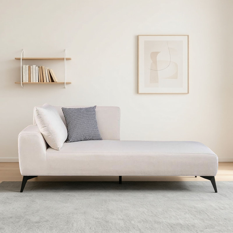 Simple chaise longue de loisir d'intérieur, Left Hand Facing, Beige