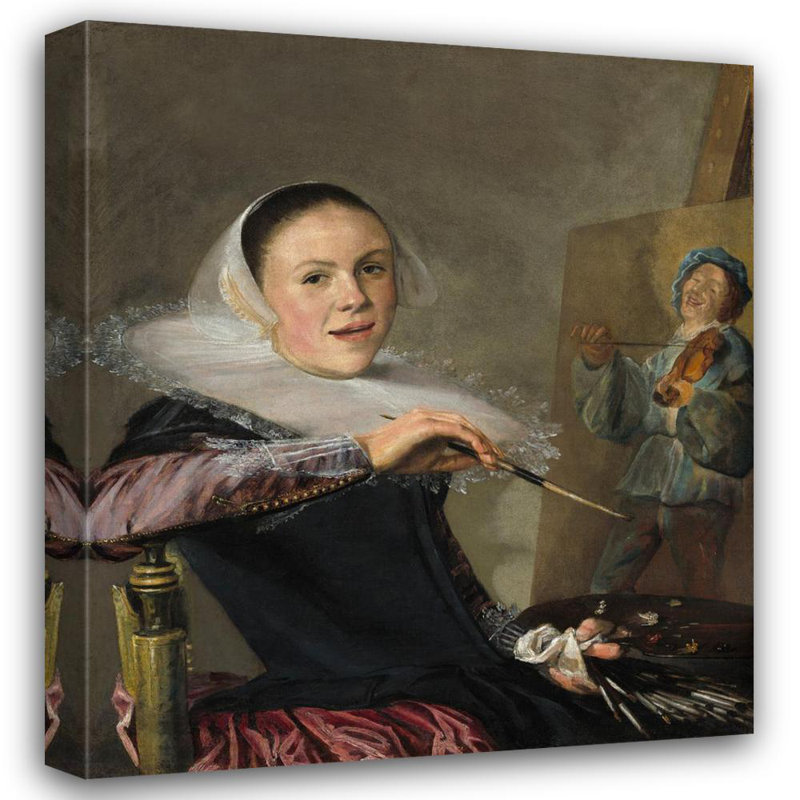 "Autoportrait" par Judith Leyster, toile tendue avec châssis, H 24 po x l 17 po