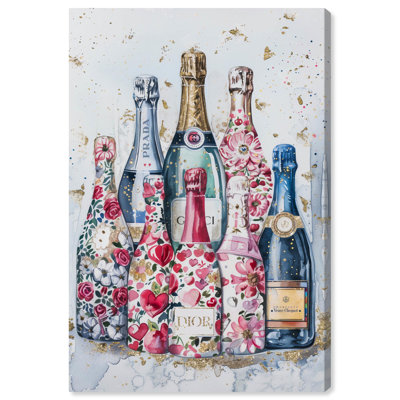 Intricate Floral Champagne Canvas Fashion Art Print by
