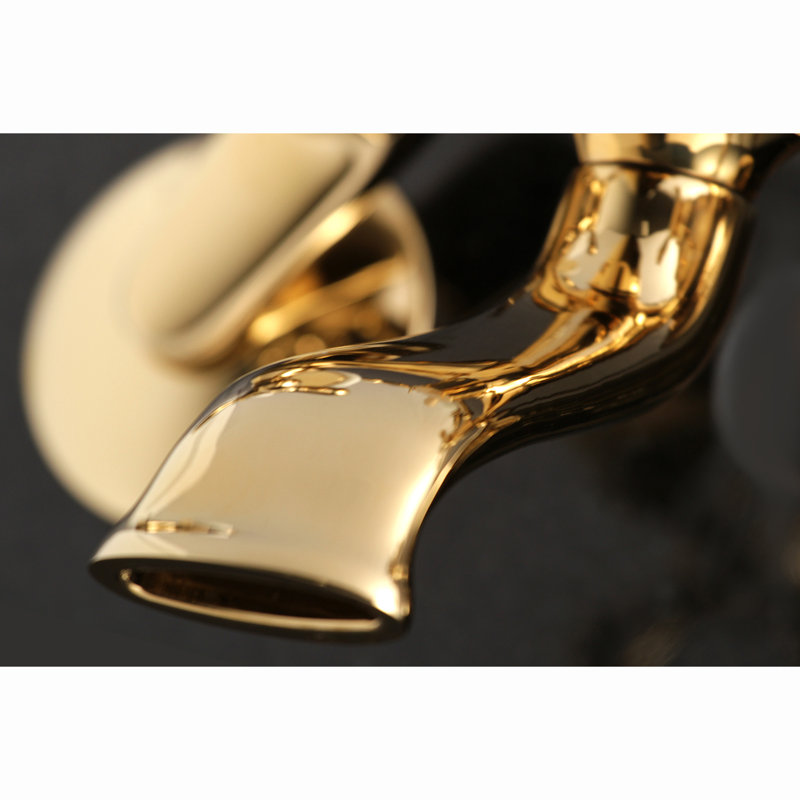 Polished Brass Wall Mount Clawfoot Tub Faucet with Hand Shower