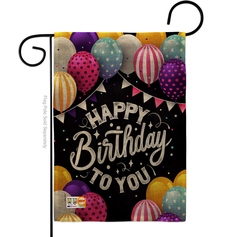 L’anniversaire de votre chaise de polyester de 2 côtés 13 x 19 po drapeau de jardin