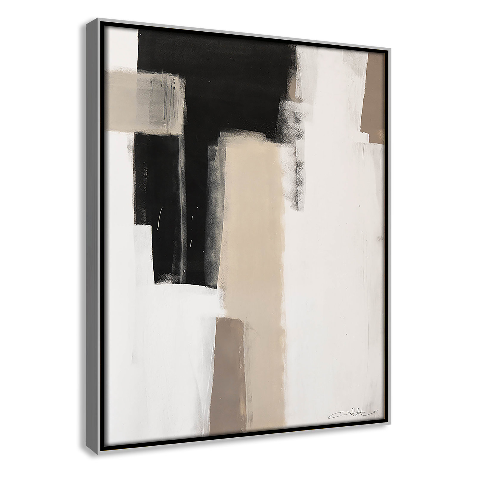 Giverny Earth Scapes I Print, No Mat, Silver Floater Framed, 15.5" H x 12.5" W x 2" D