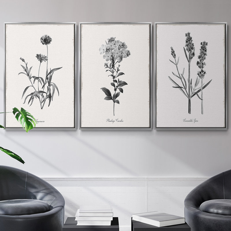 Ensemble de 3 pièces encadrées sur toile Simply Imperial, H 36 po x l 72 po, Argent