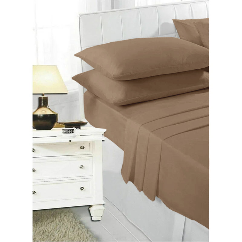 Deirdre 200 Thread Count Egyptian Certified Cotton Flat Sheet, Single (3'), Beige