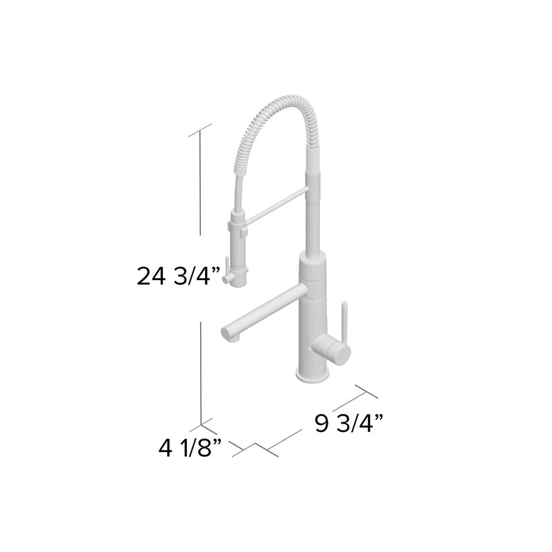 Robinet de cuisine à 2 fonctions de style commercial avec pré-rinçage et remplisseur de pot KRAUS Artec Pro