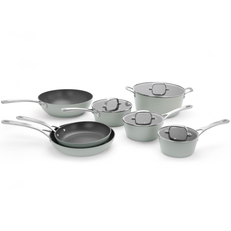 25.36L Aluminum Saucepan Set, Sage
