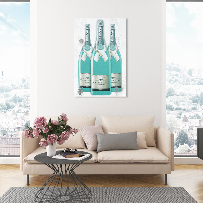 Diamants et bulles champagne - impression sur toile, H 45 po x l 30 po, Toile tendue