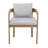 Outddor And Indoor Aluminum Dining Chair, Teak Finished Frame With Light Grey Cushion, Set Of 2-1842947978
