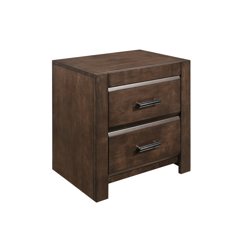 Table de chevet moderne avec deux sections de tiroir 2 - Design contemporain