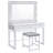 Square Vanity Stool with Chrome Base
