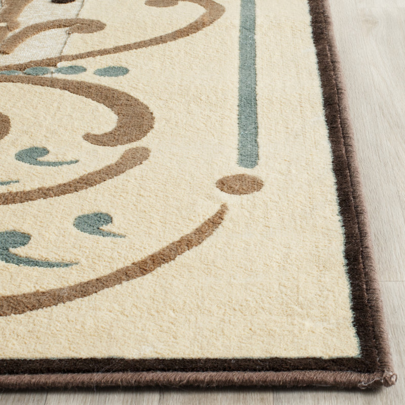 Handmade Tufted Reversible Brown Spot Viscose Rug - 95"x8"