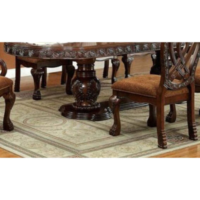 Formal Majestic Traditional Dining Chair Kitchen Chair S Solid Wood Fabric Seat Intricate Carved Details Set Of 2 Side Chairs