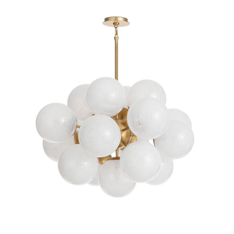 Lustre Shine, Verre torsadé, Laiton naturel